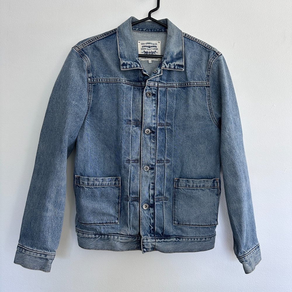Levis Made & Crafted Type 2 Trucker Jacket Small Blue Mens Light Wash Denim